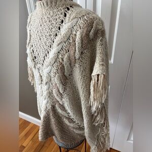 INC Boho Cable knit Pullover Sweater w Double Fringe. Excellent condition